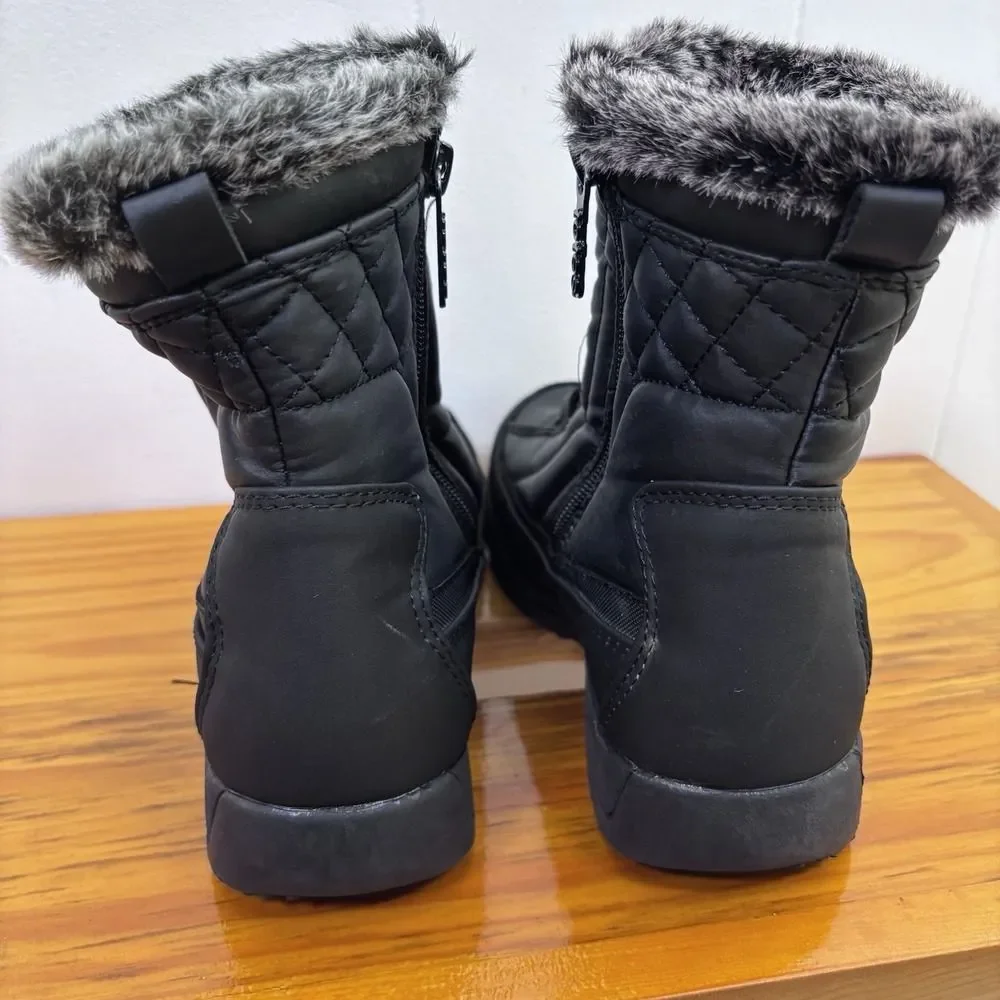 Totes‎ Eve Fur Lined Women's 6M Snow Boots Waterproof All Weather Winter Black
